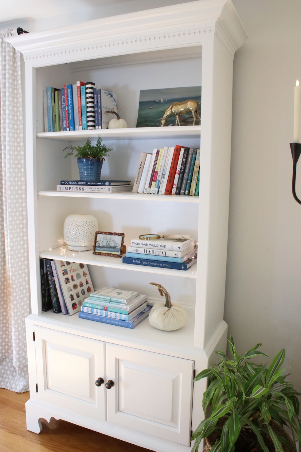 White Painted Wood Bookcase: Before & After