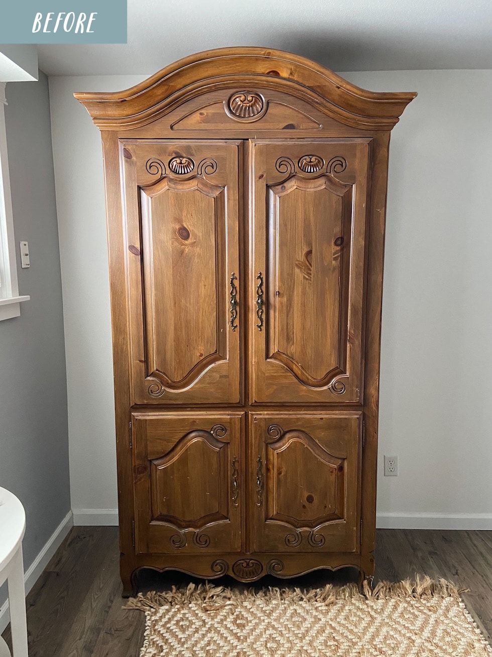 Before After Painted Armoire with Milk Paint The Inspired Room