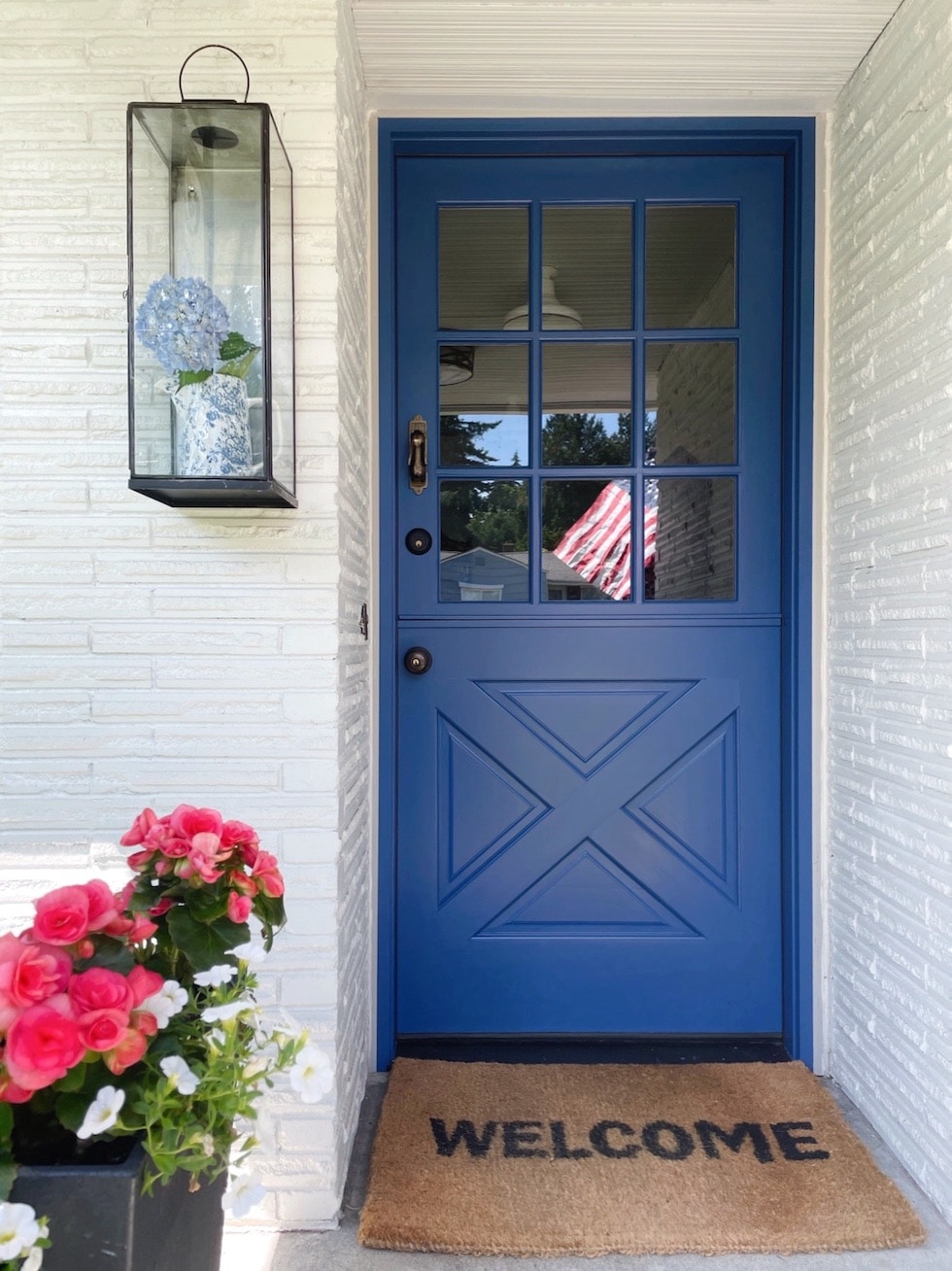 Brick Ranch to Cottage: Blue Dutch Door Before & After