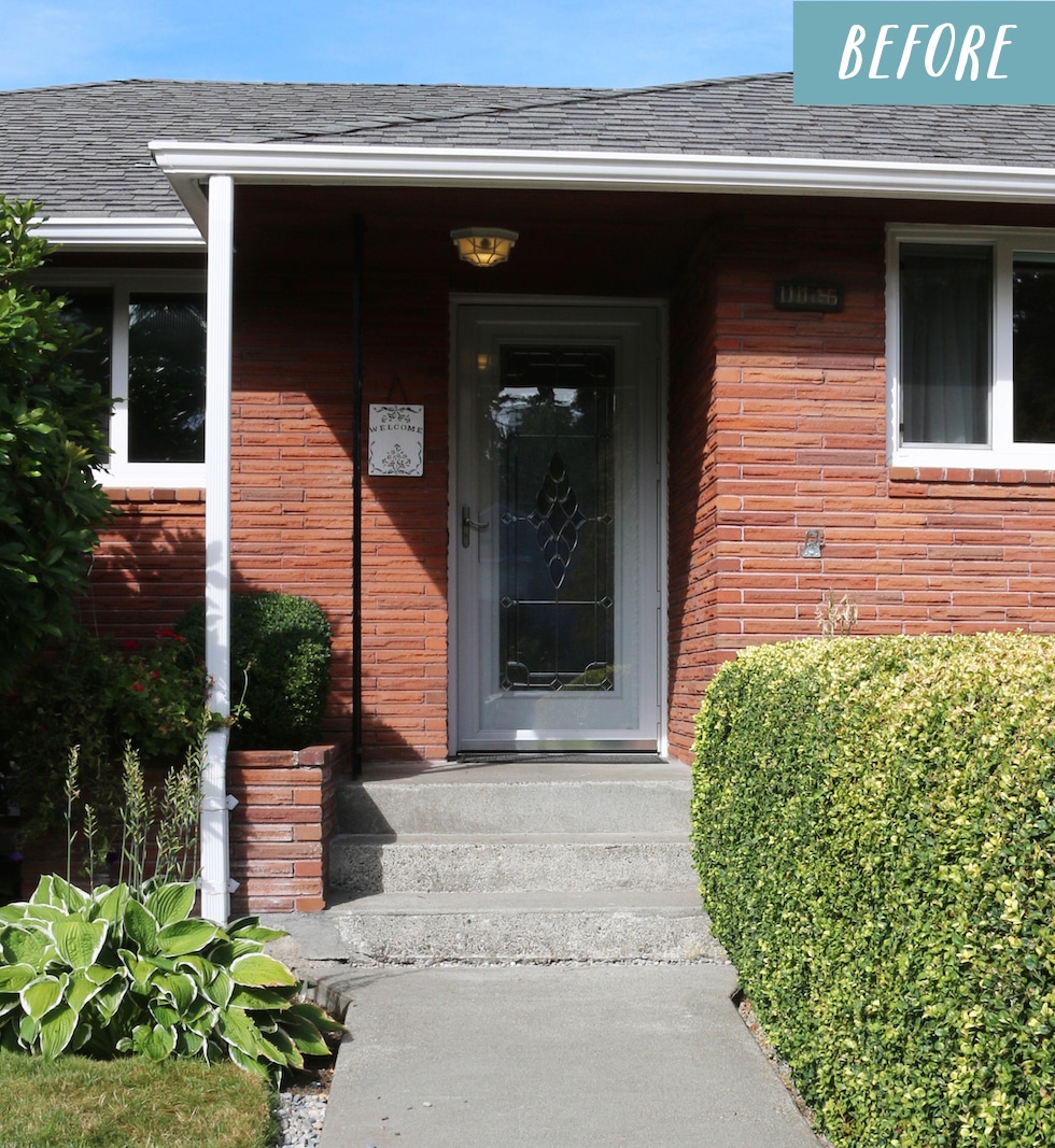 Brick Ranch to Cottage: Blue Dutch Door Before & After