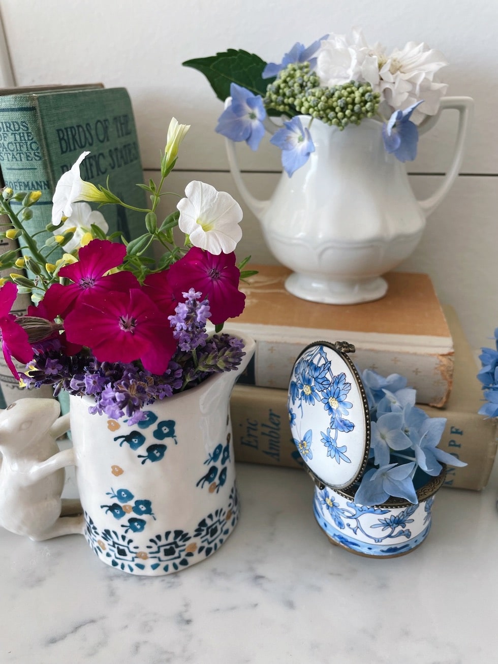 Tiny Bouquets in Small Repurposed Vases