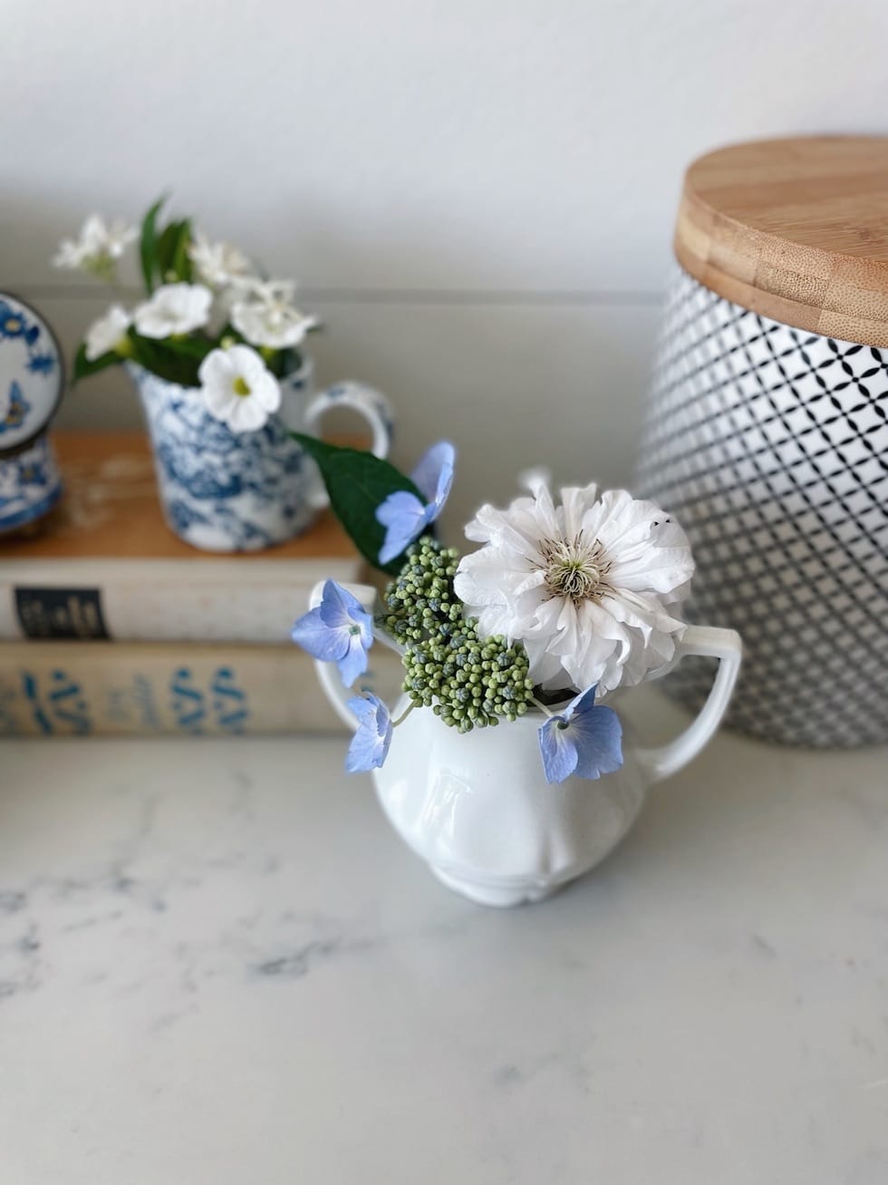 Tiny Bouquets in Small Repurposed Vases