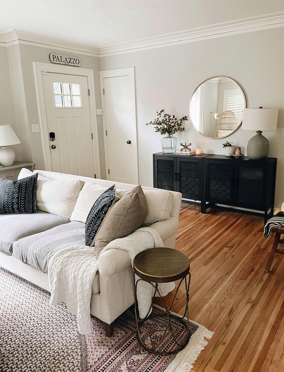 How to Decorate When Your Front Door Opens Into Living Room - The Inspired  Room