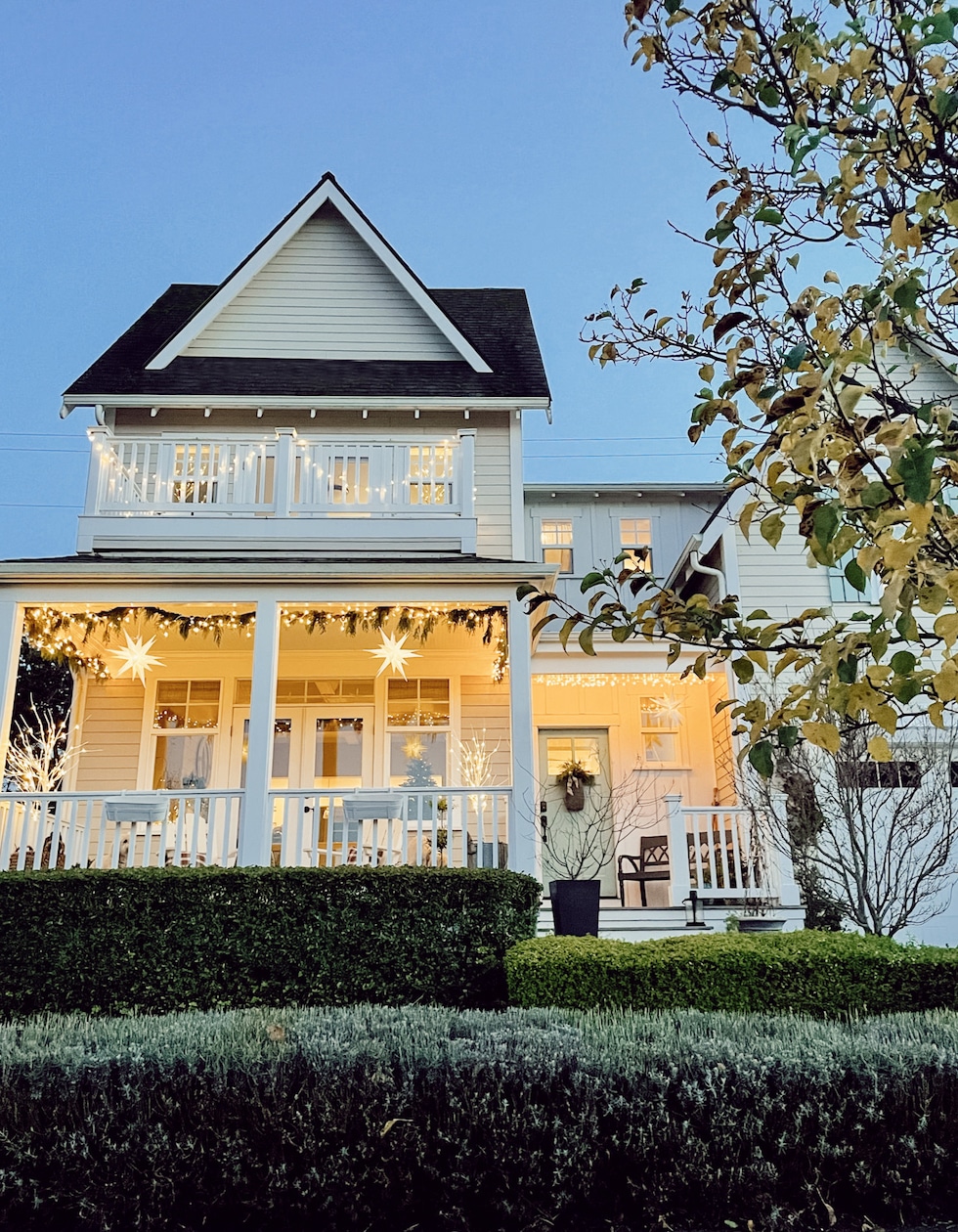 Our Covered Porch Decorated for Christmas (Simple + Magical)