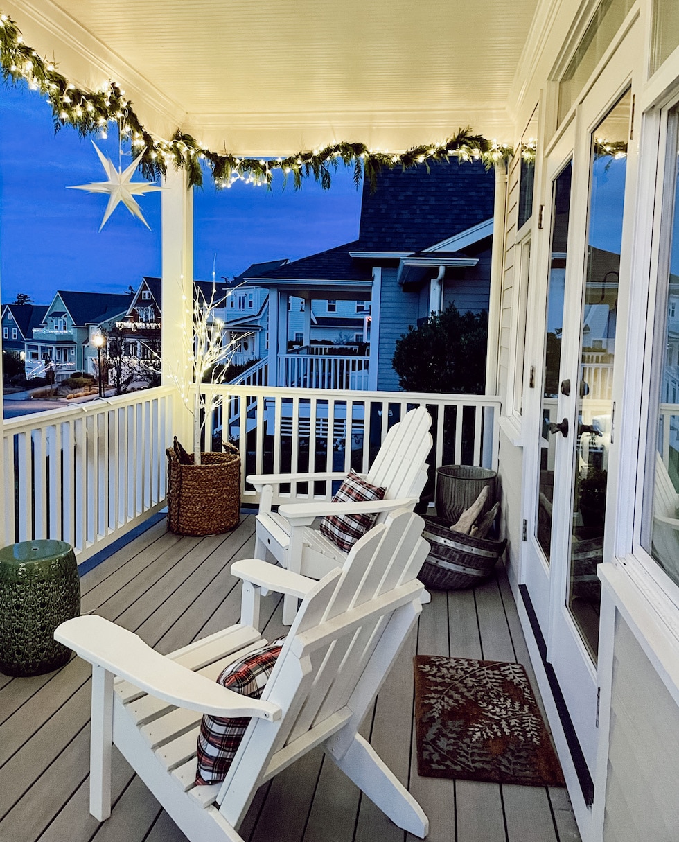Our Covered Porch Decorated for Christmas (Simple + Magical)