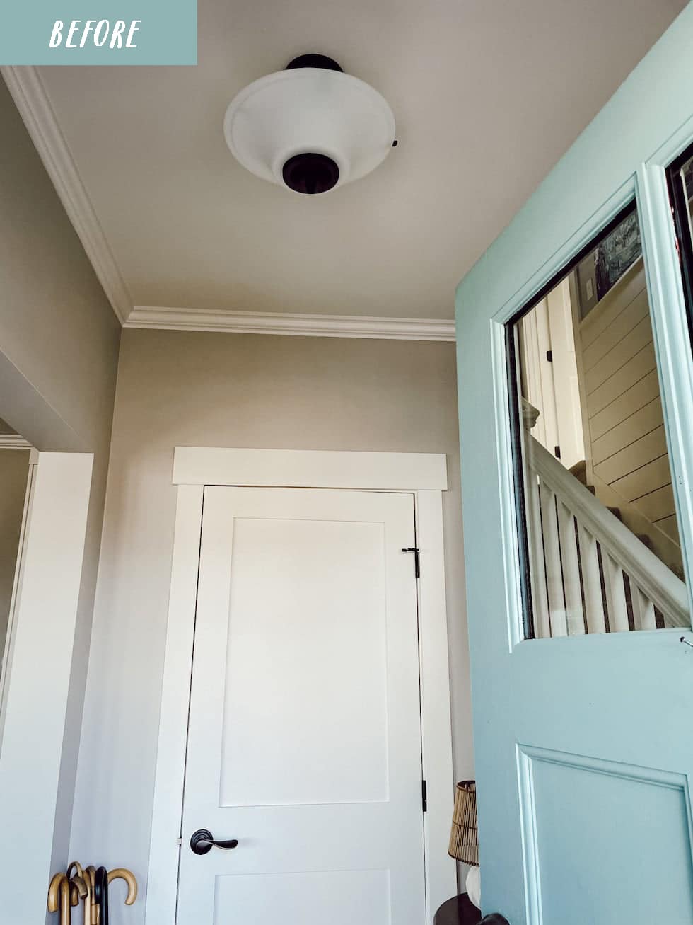 Before and After: New Entryway Lantern Light Fixture