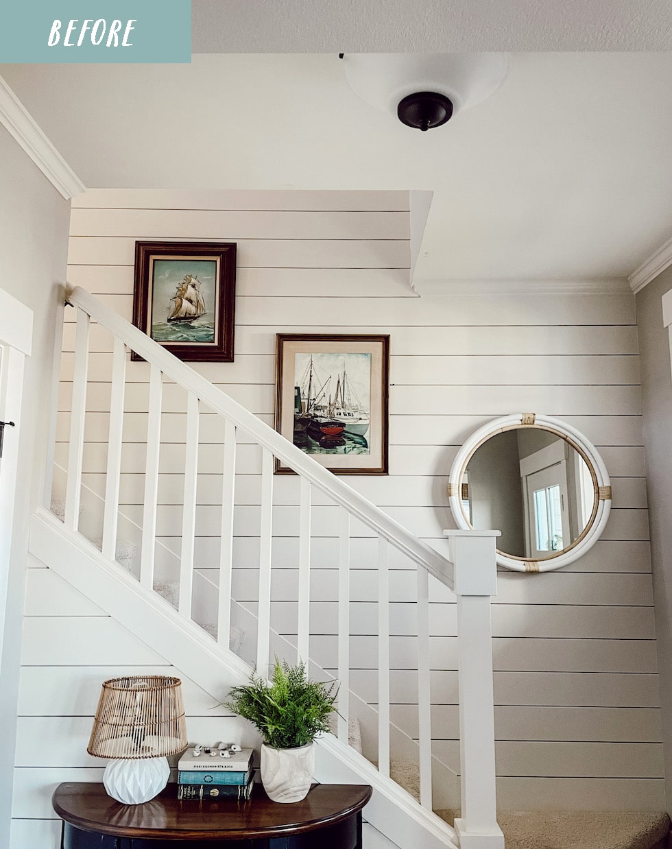 Before and After: New Entryway Lantern Light Fixture