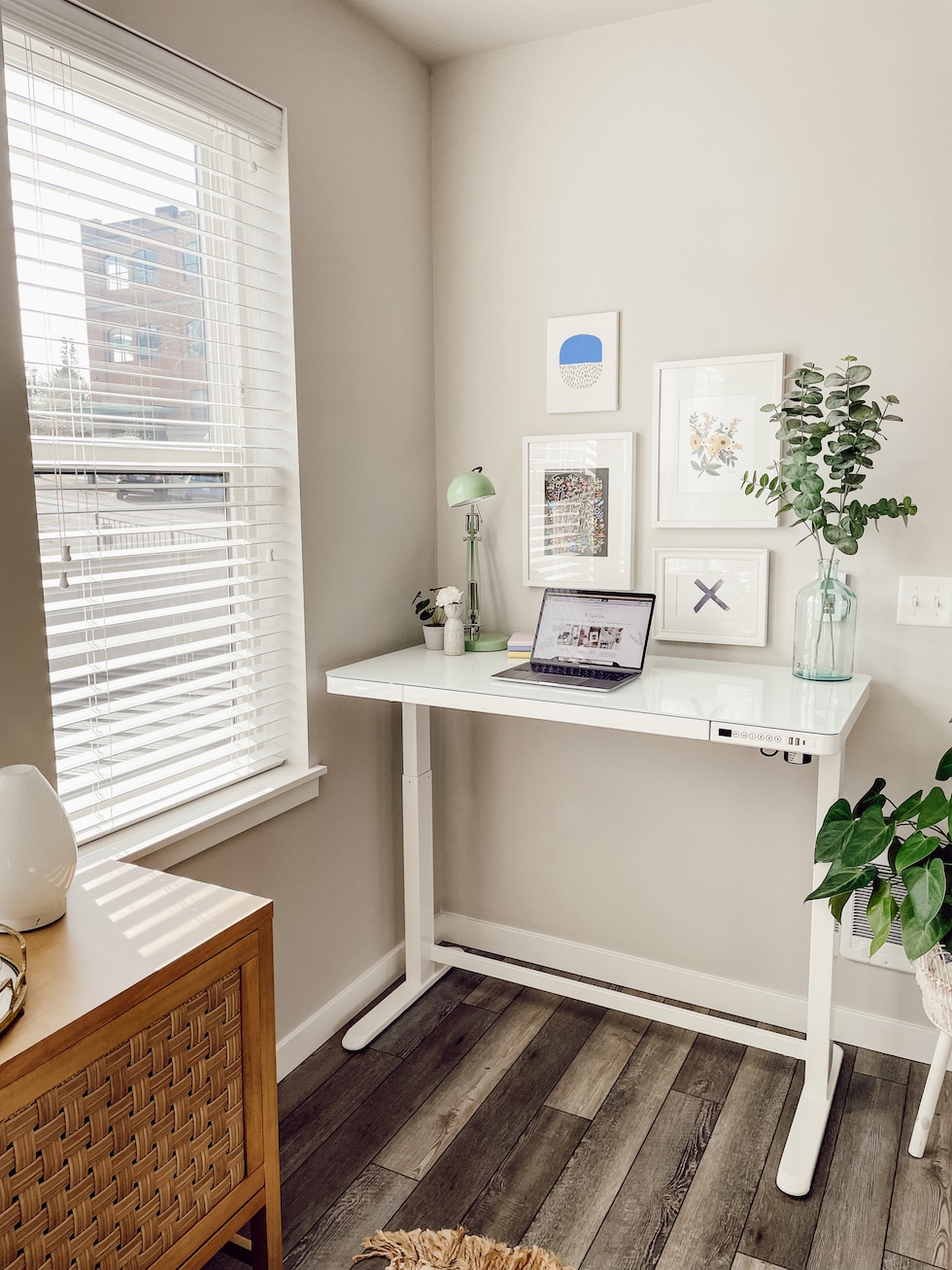 Standing Desk for Working from Home in a Small Space - The Inspired Room