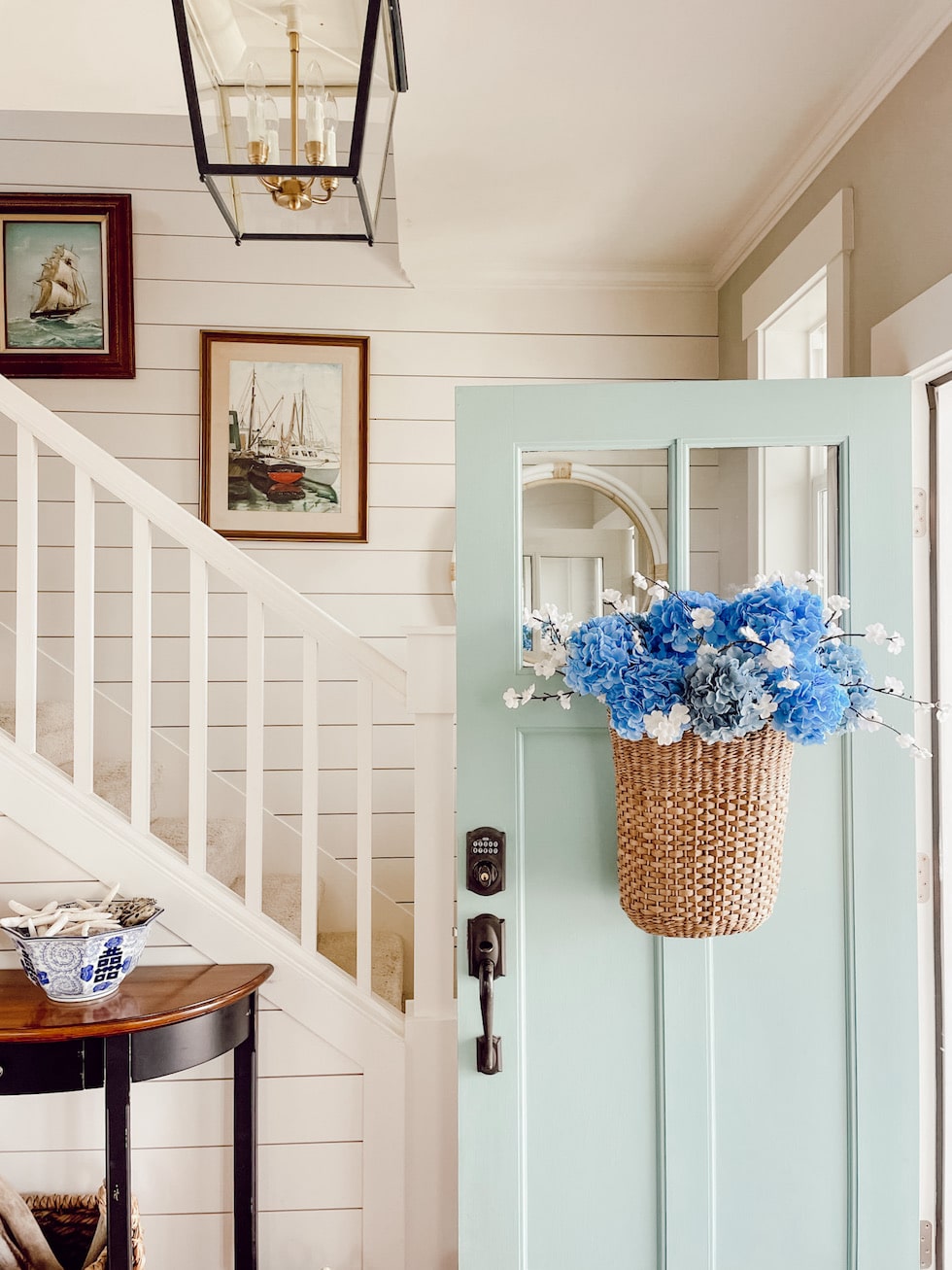 Faux Hydrangeas + Summer Door Basket