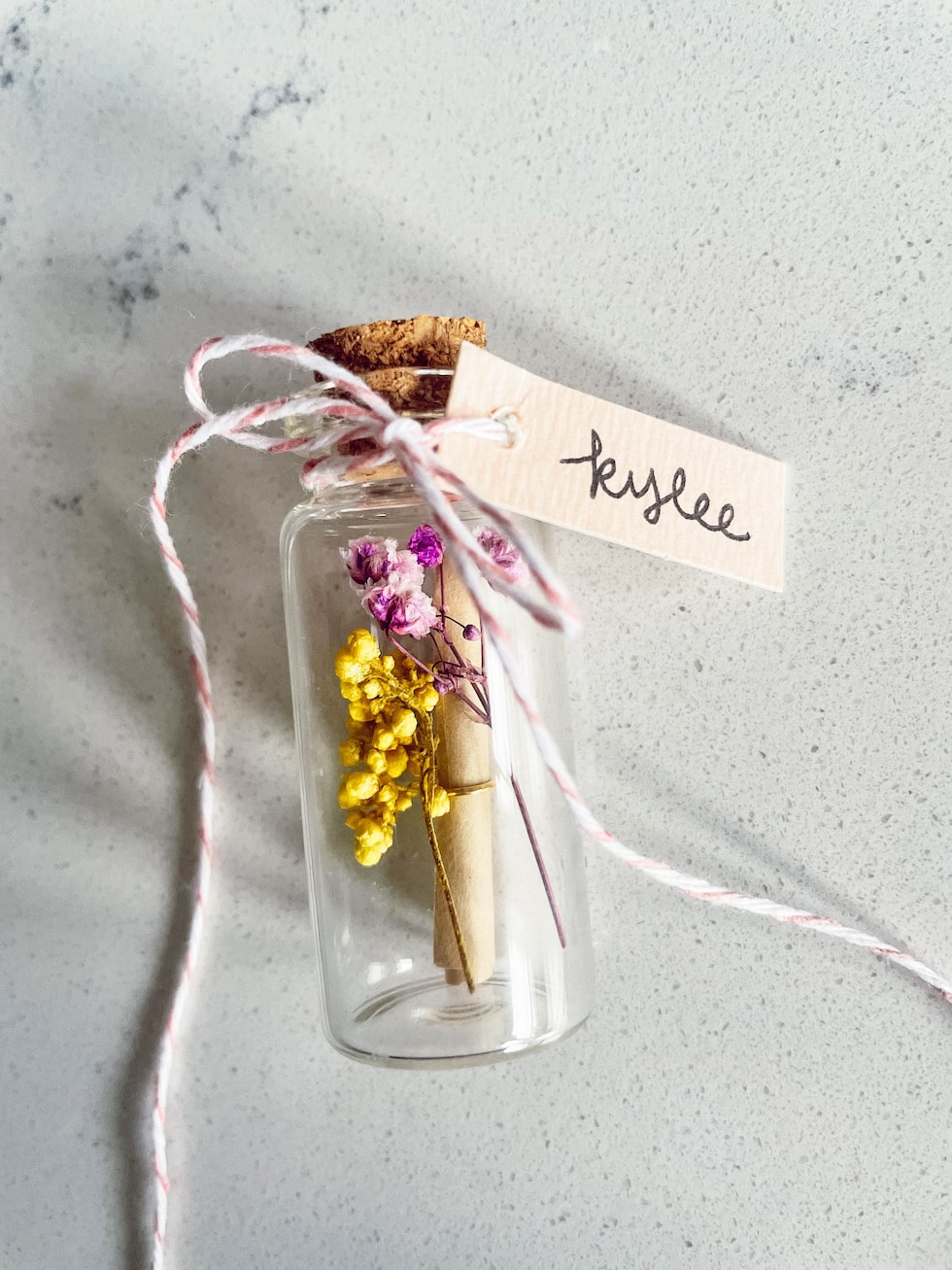 Wedding DIY: Mini Message in a Bottle for Bridesmaids, Gifts + Place Settings