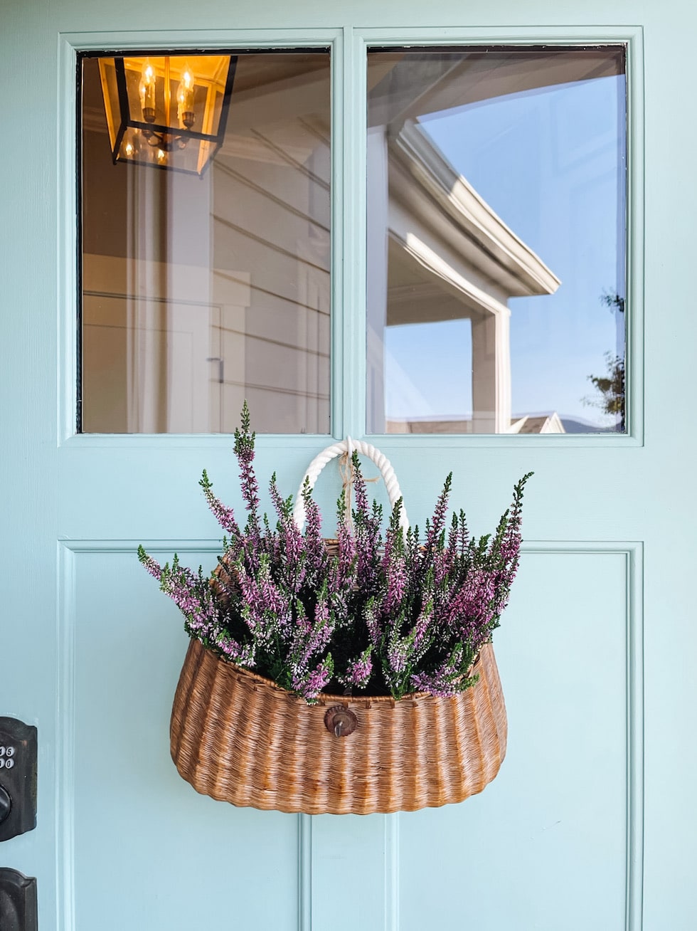 Fresh Cut Spring Flowers in a Door Basket - The Inspired Room