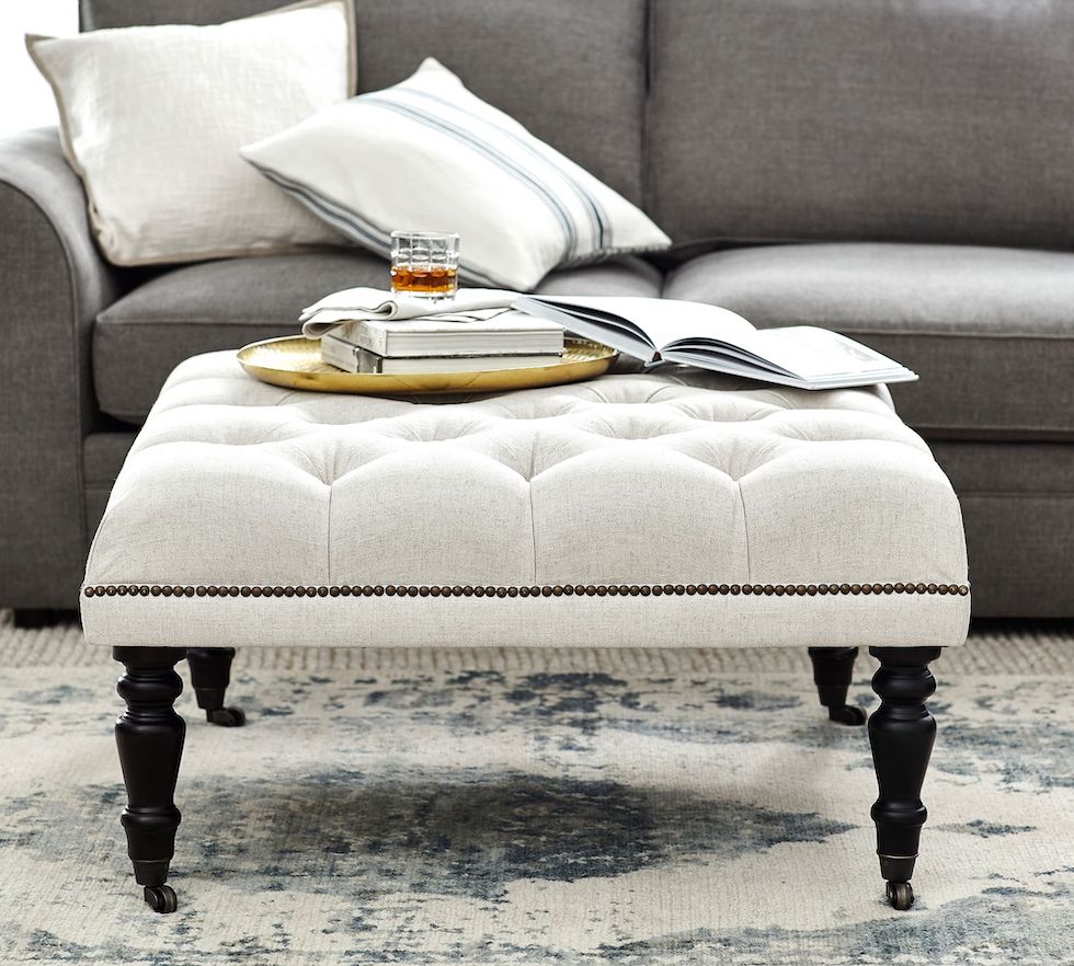 Tufted ottoman online coffee table rectangle