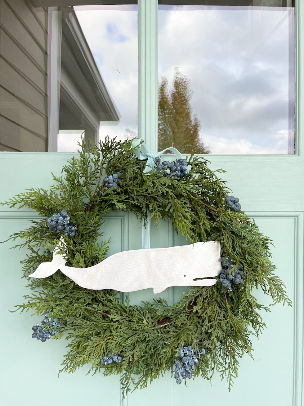 DIY Whale Wreath - Coastal Christmas - The Inspired Room