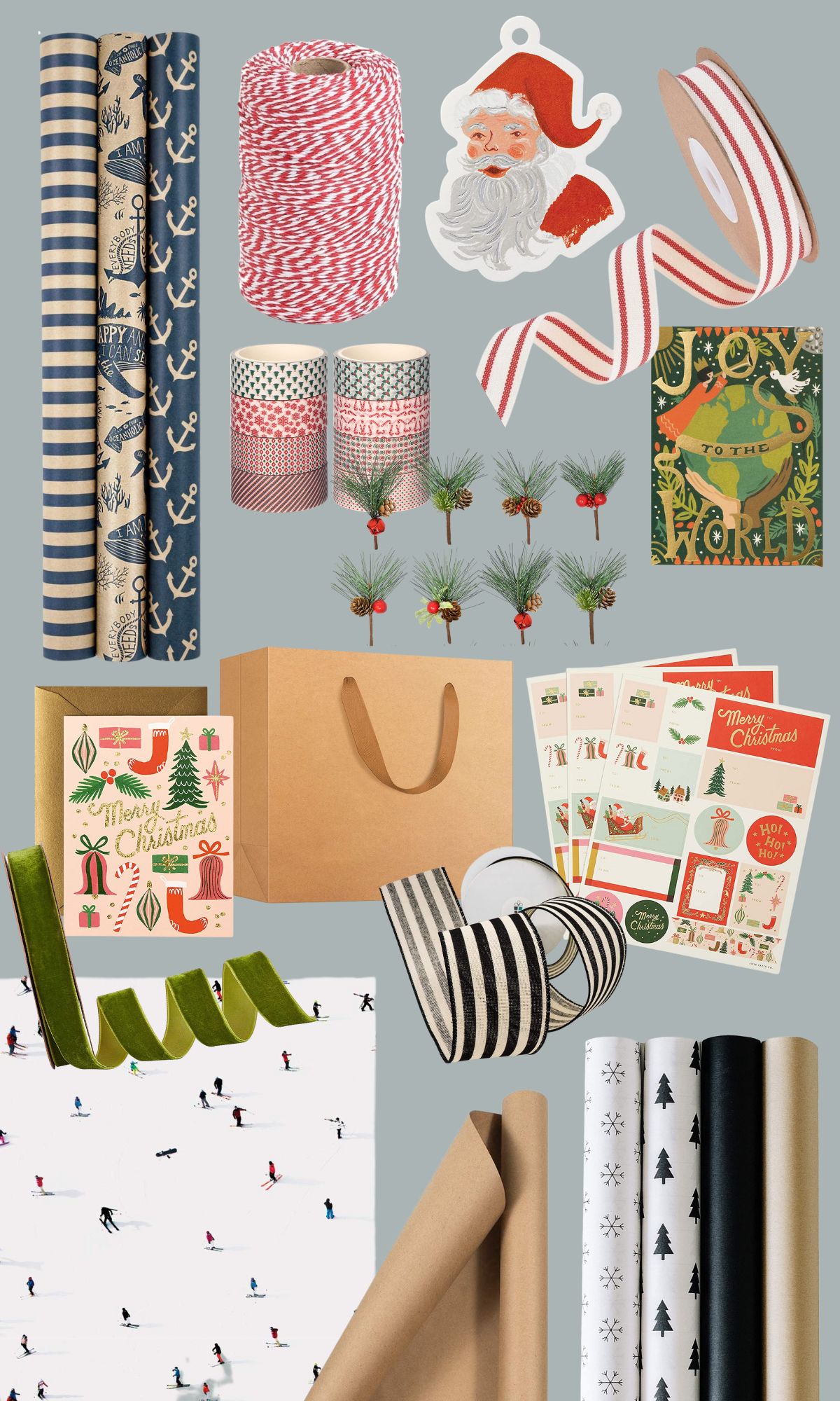 Printable Christmas Gift Tags + Gift Wrap Inspiration