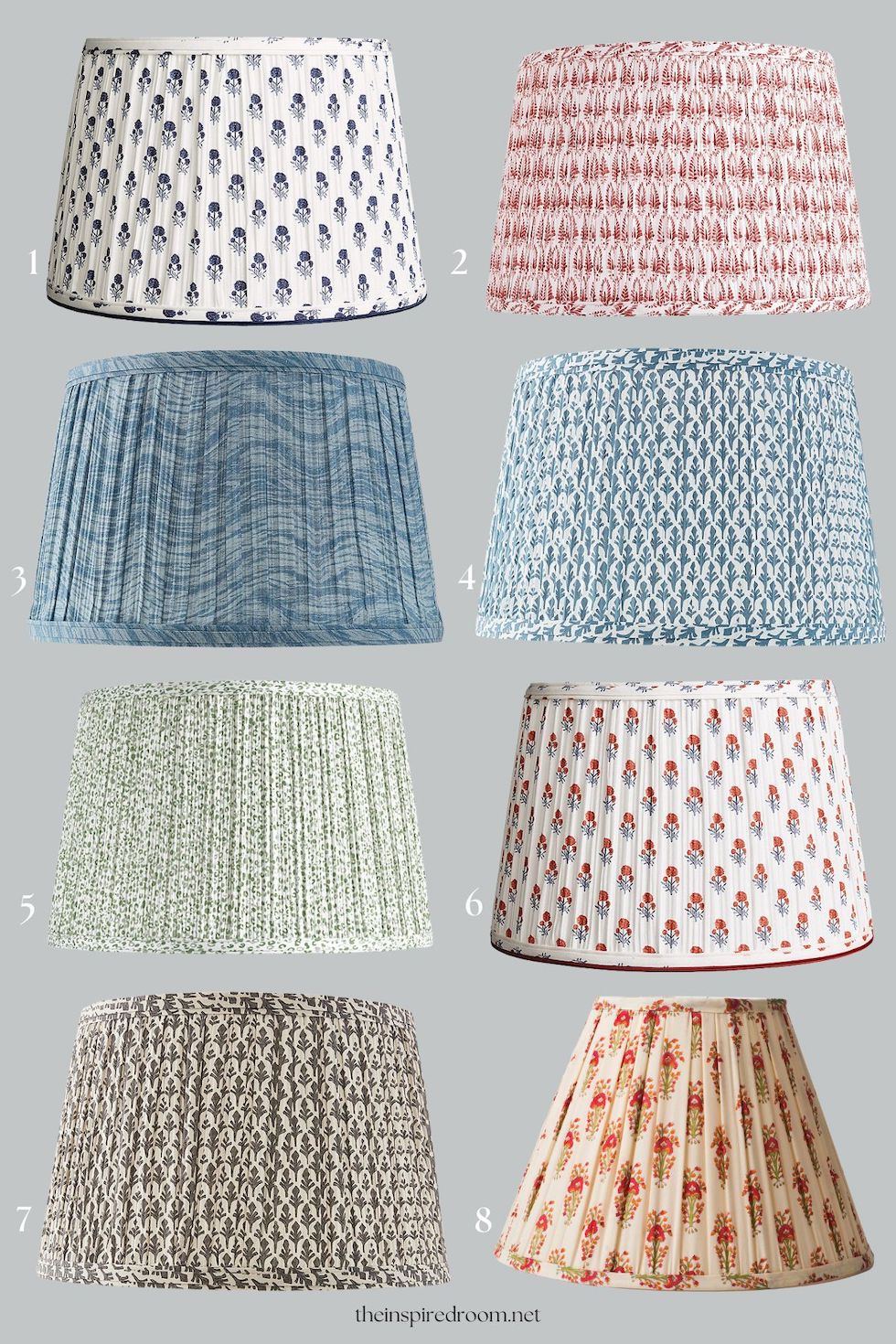 My Pleated Patterned Lampshades + Sources