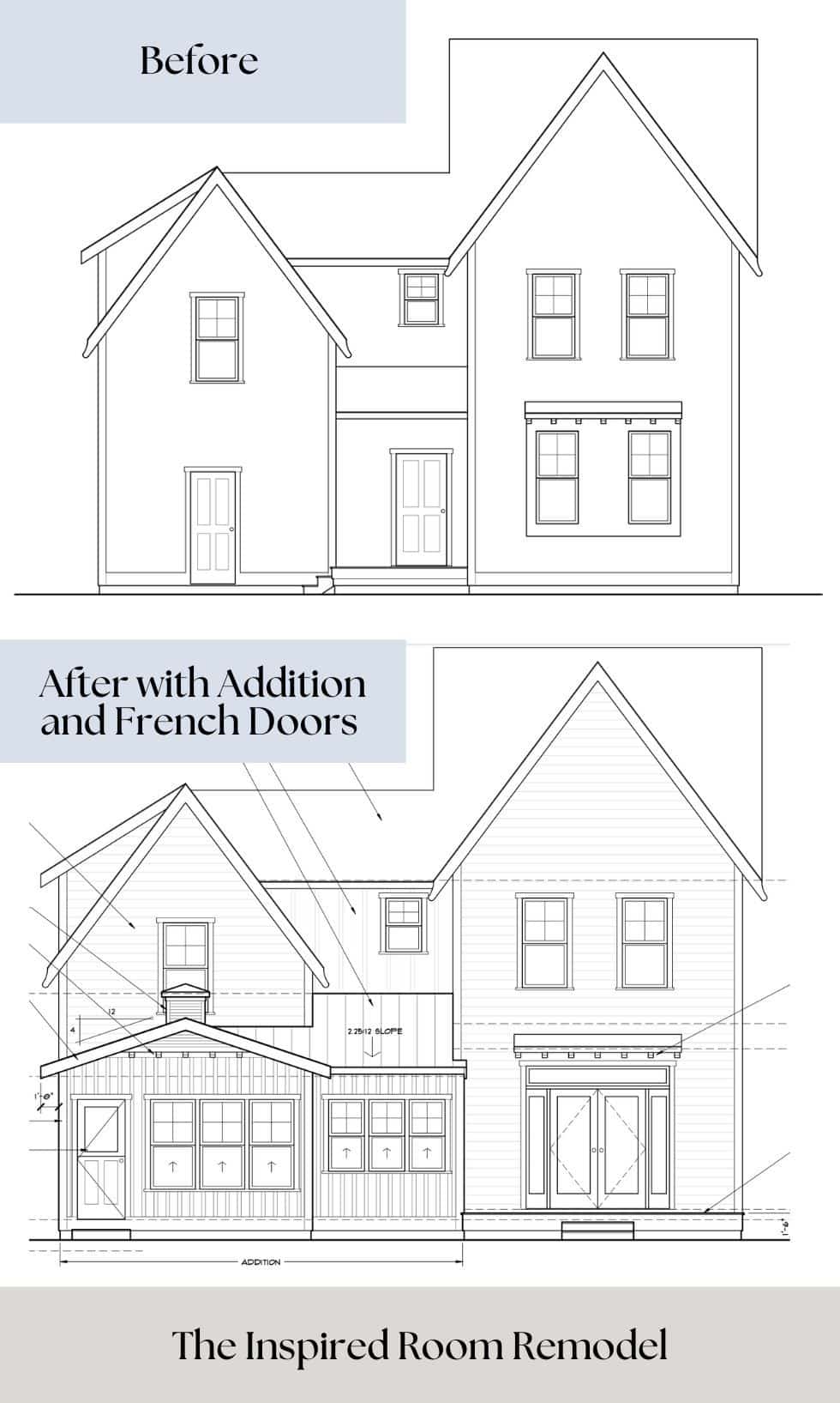 My New Kitchen Floor Plan + Parents' Addition and Exterior Elevation