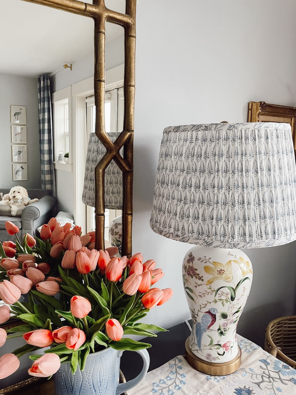 https://theinspiredroom.net/wp-content/uploads/2023/02/pleated-lampshade-floral-lamp-pink-tulips-the-inspired-room.jpg