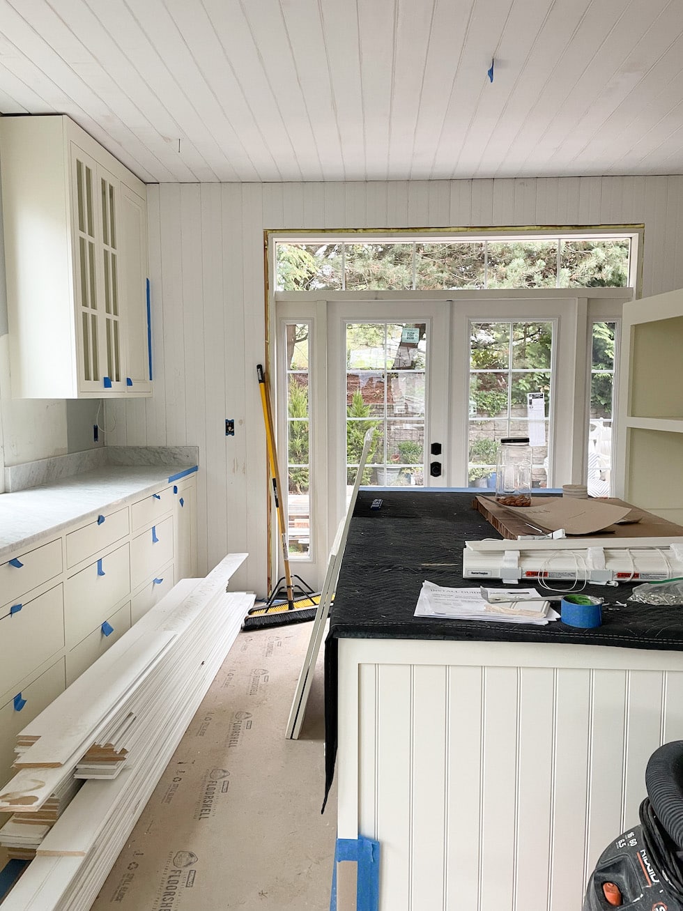 Kitchen Renovation Update: Marble, Soapstone, French Doors and Beadboard!