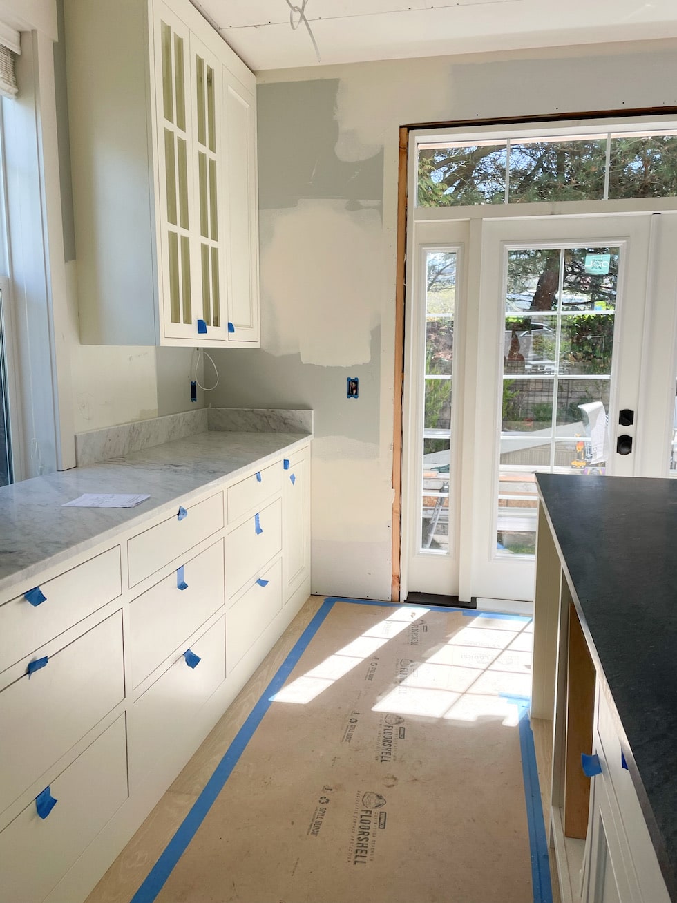 Kitchen Renovation Update: Marble, Soapstone, French Doors and Beadboard!