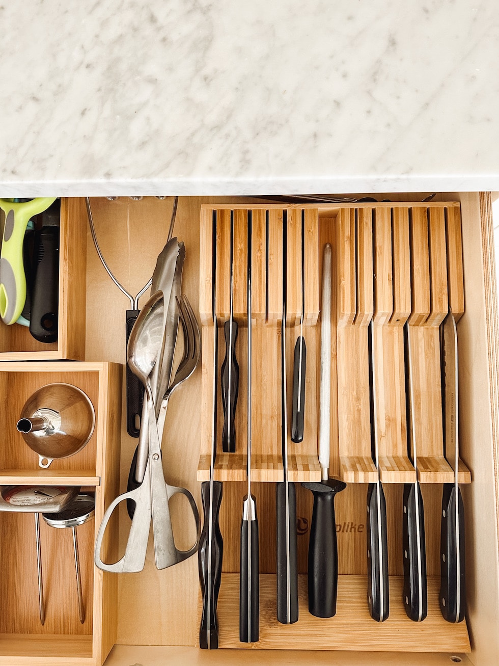 knife drawer organizer bamboo dividers the inspired room