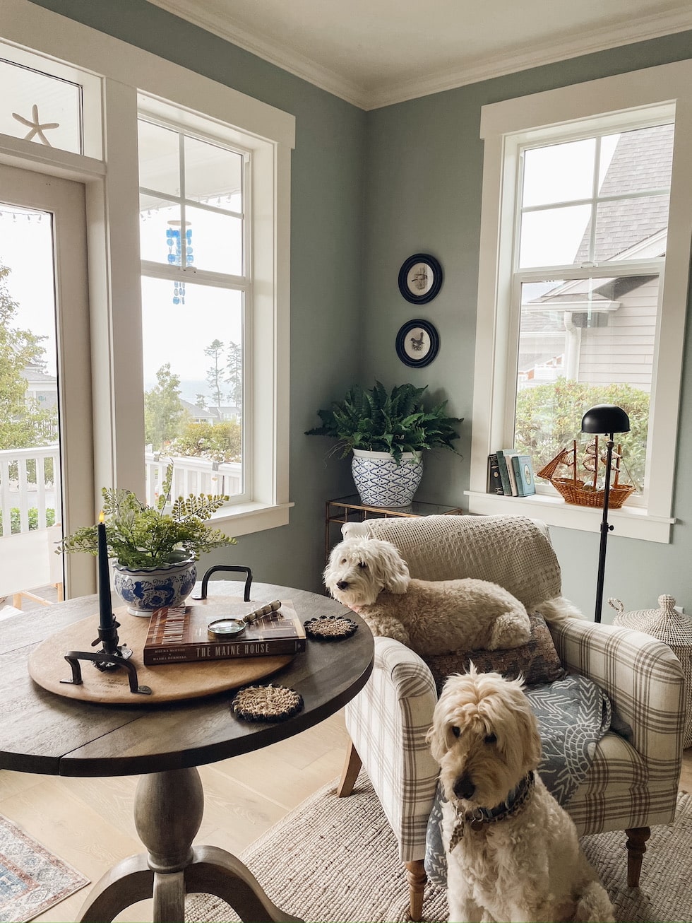 Tropical Decor in our Living Room + New Fireplace Paint Color - The Wicker  House