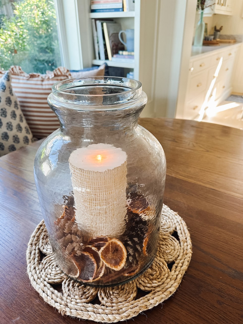 Simple but cute beach themed centerpiece, cylinder vases