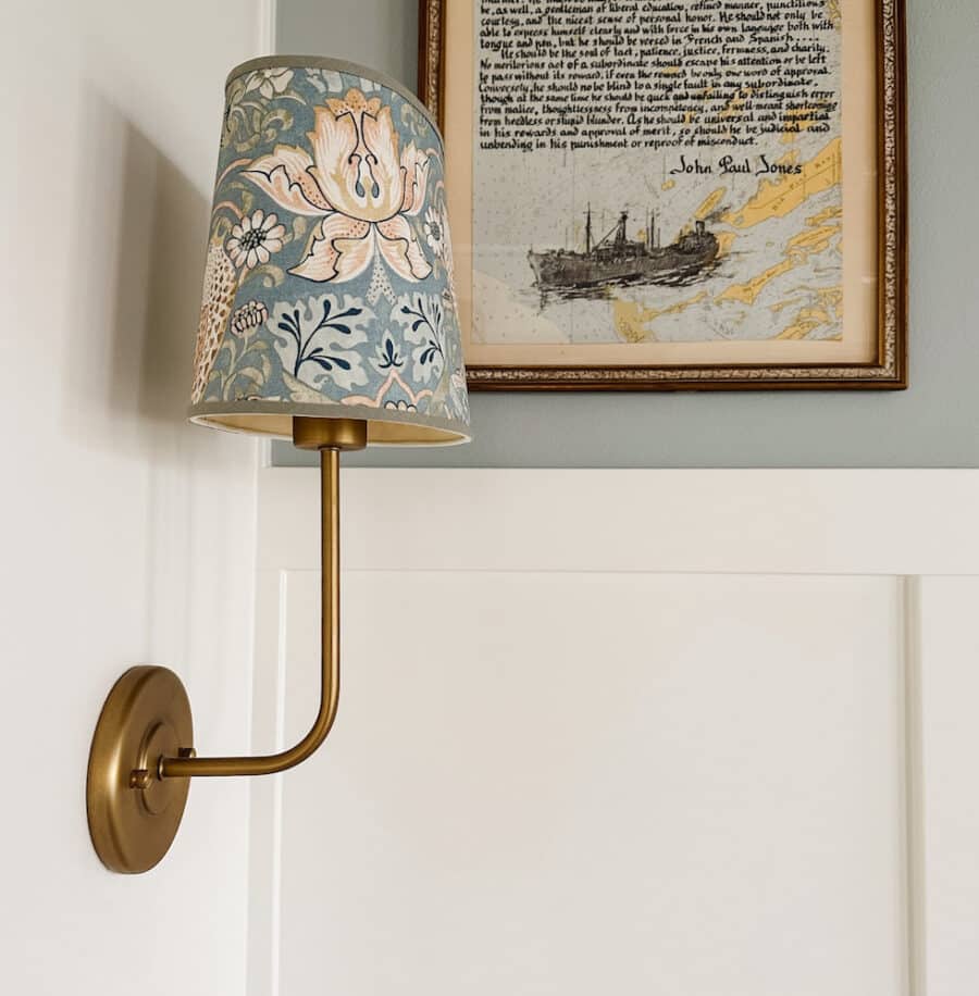 A Patterned Lampshade for Our Wall Sconce
