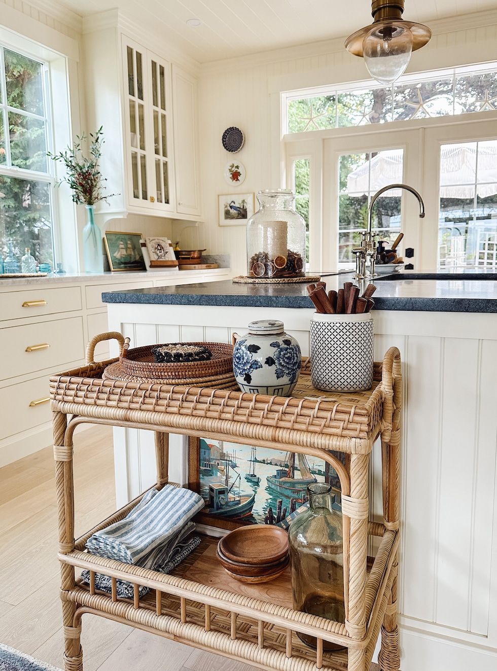 My New Rattan Serving Cart (how I'll use it in my kitchen + why I'm so excited about it!)