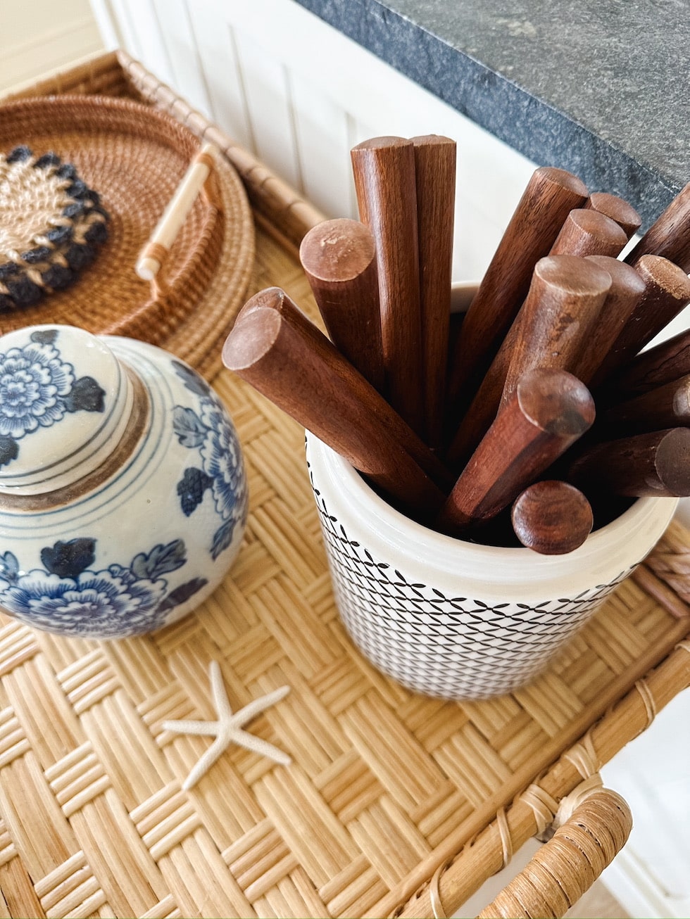 My New Rattan Serving Cart (how I'll use it in my kitchen + why I'm so excited about it!)