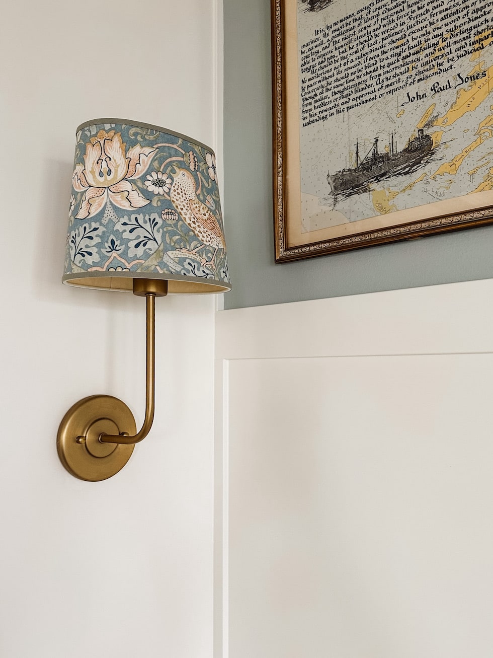 A Patterned Lampshade for Our Wall Sconce