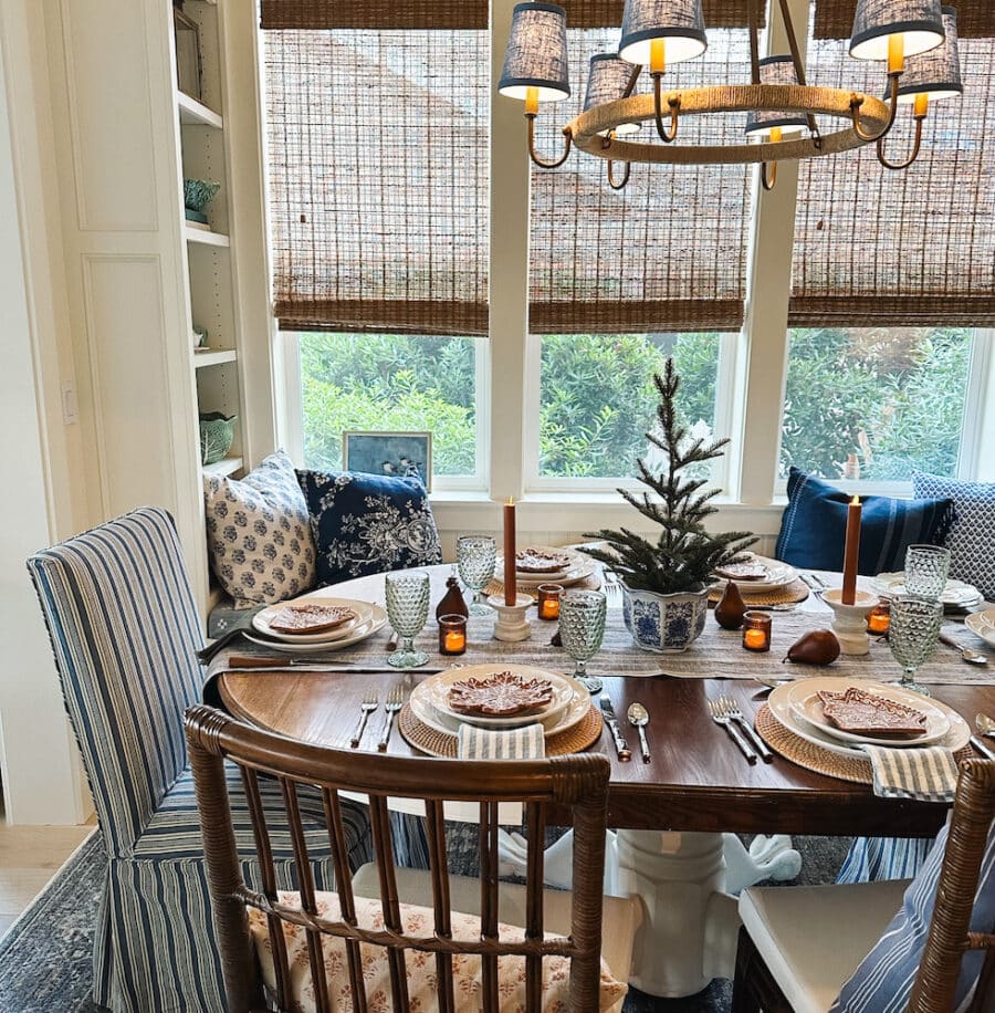 A Simple Christmas and Winter Table in Our Dining Nook