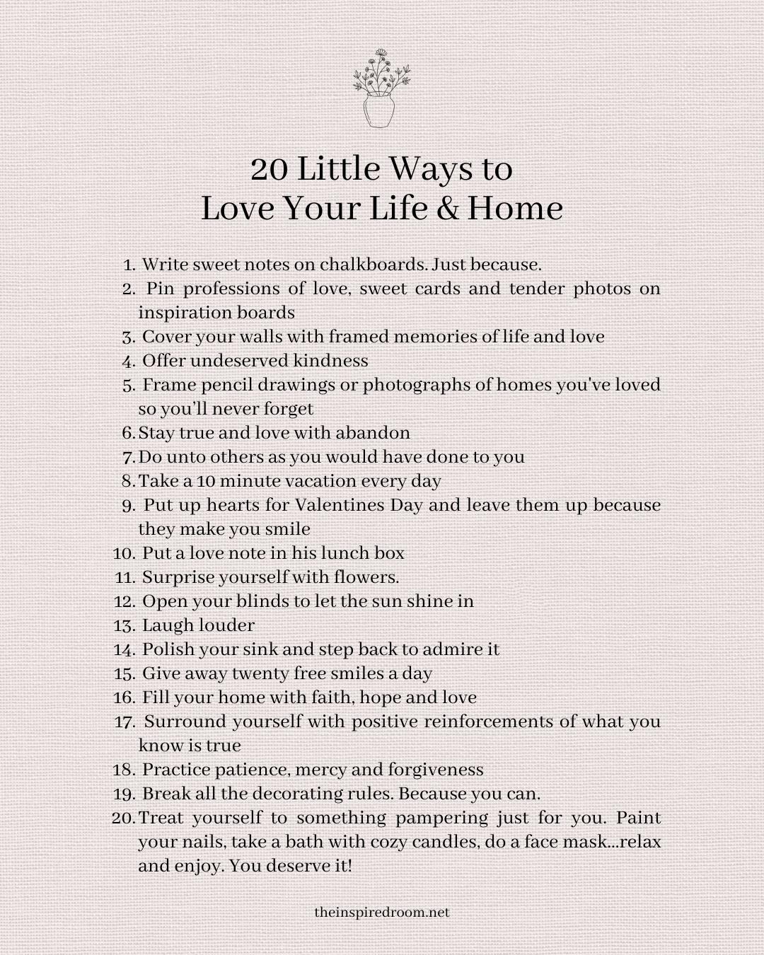 20 Little Ways to Love Your Life & Home