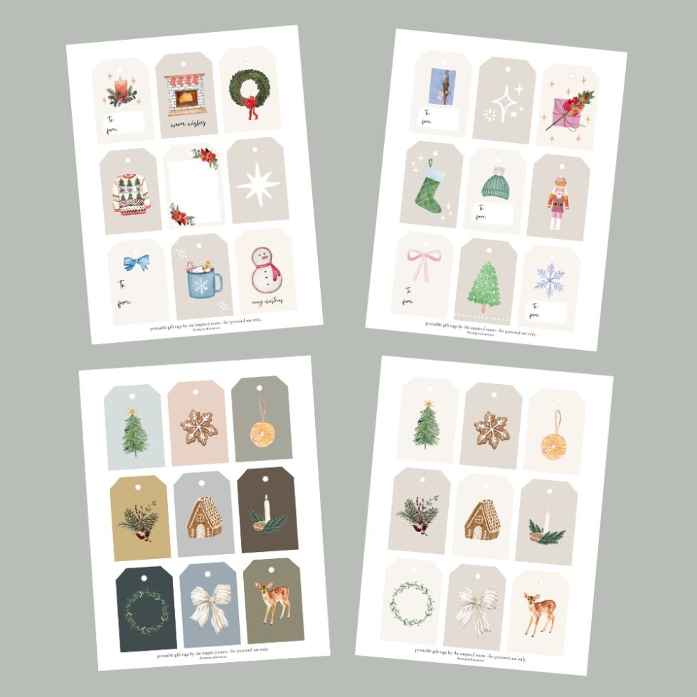 Christmas Gift Tags (4 Free Printable Downloads)