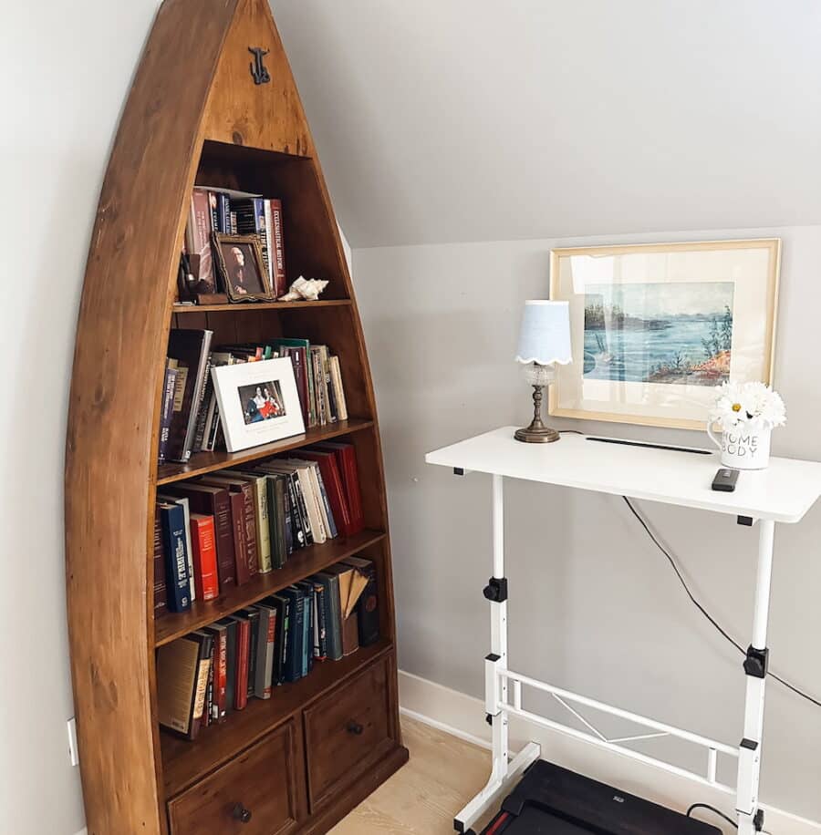My Walking Pad Under Desk Treadmill + Standing Desk in a Corner of the Snug!