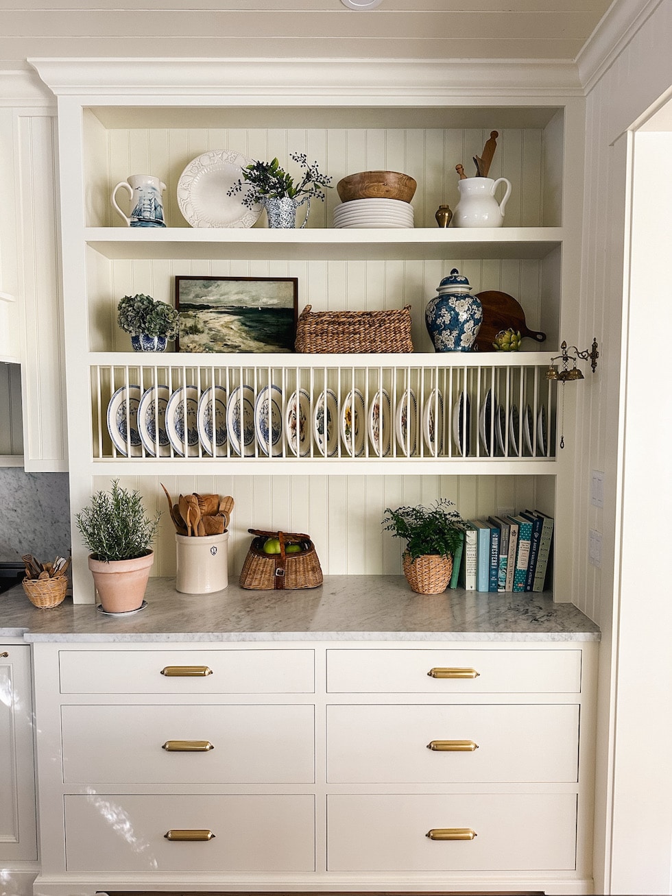 open shelf plate rack cabinet kitchen the inspired room