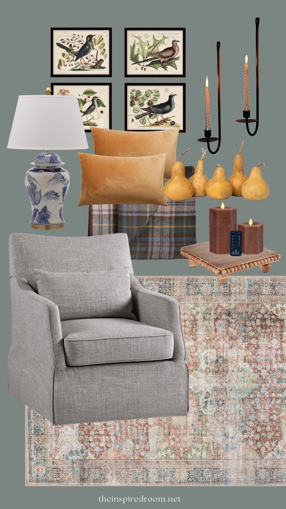 fall decor living room mood board the inspired room