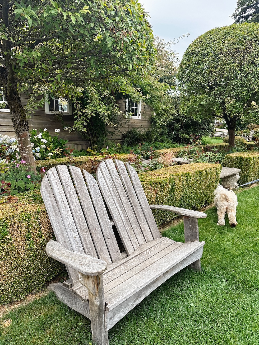 lily christiansons adirondack bench garden the inspired room