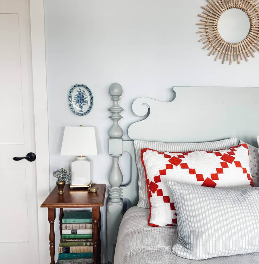 Vintage Nightstands, Wicker Mirror + More Updates In Our Coastal Cottage Bedroom