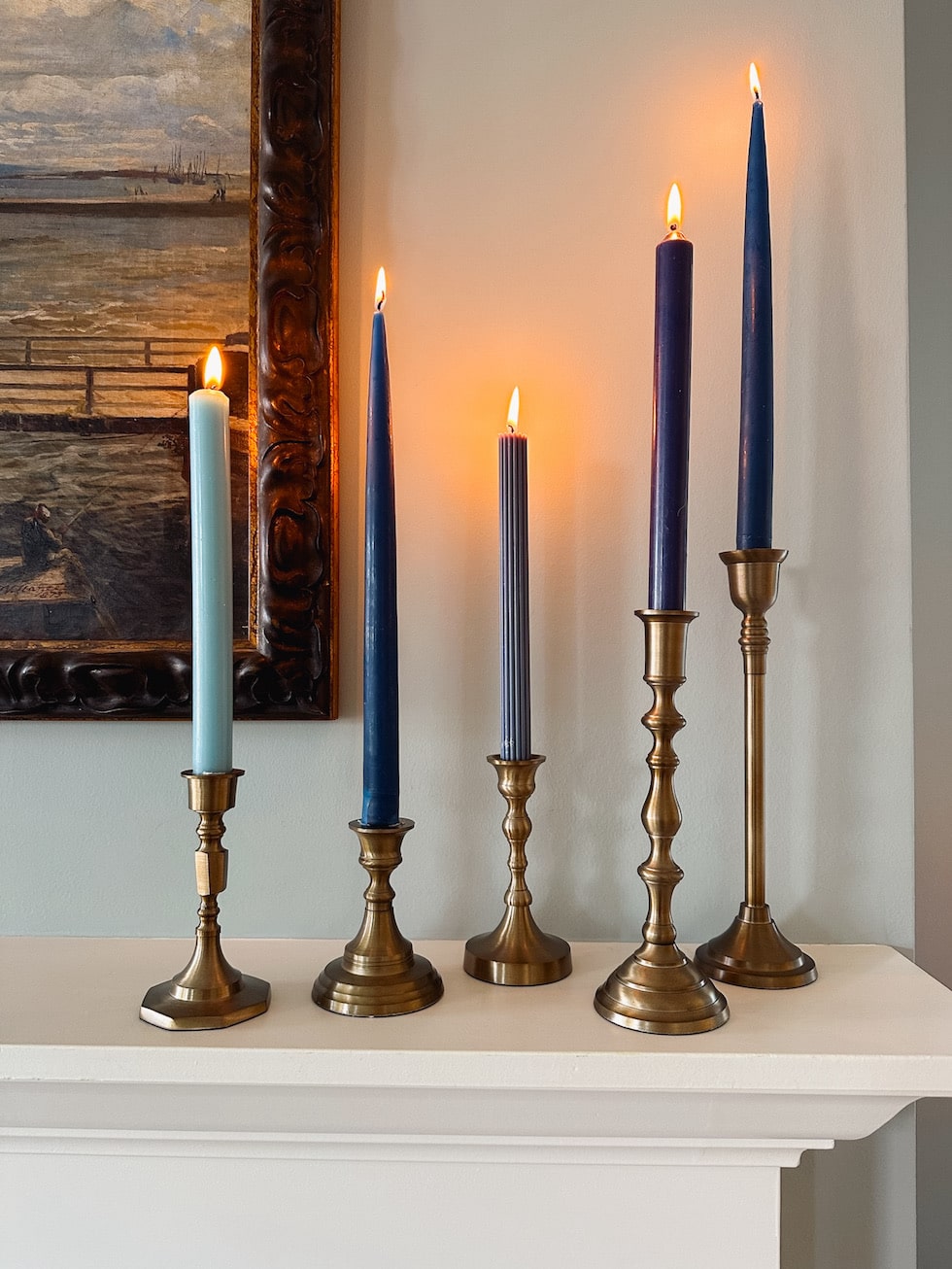 taper candles brass candlestick holders inspired room