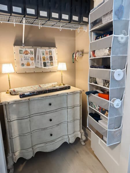 My Quick & Easy Organized Gift Wrapping Closet