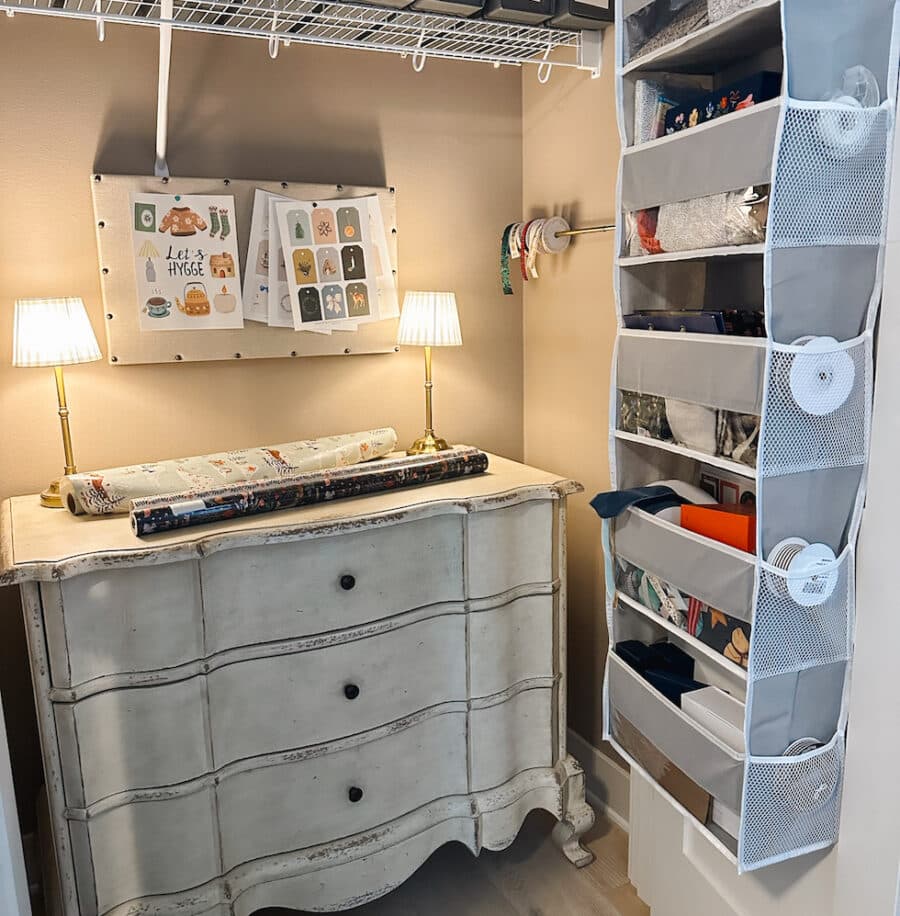 My Quick & Easy Organized Gift Wrapping Closet