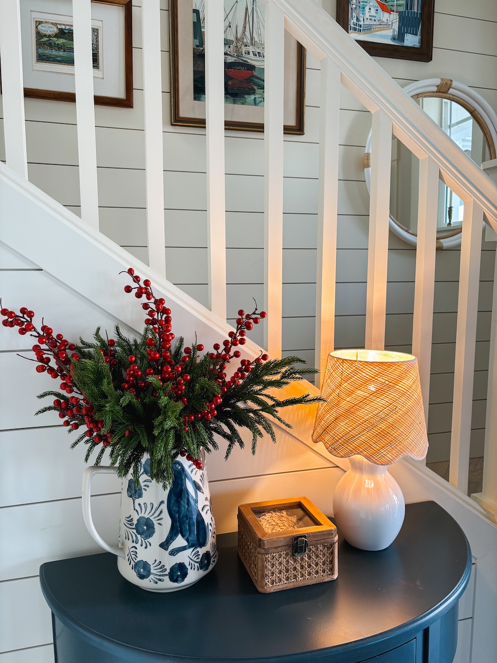 simple christmas entry decor the inspired room