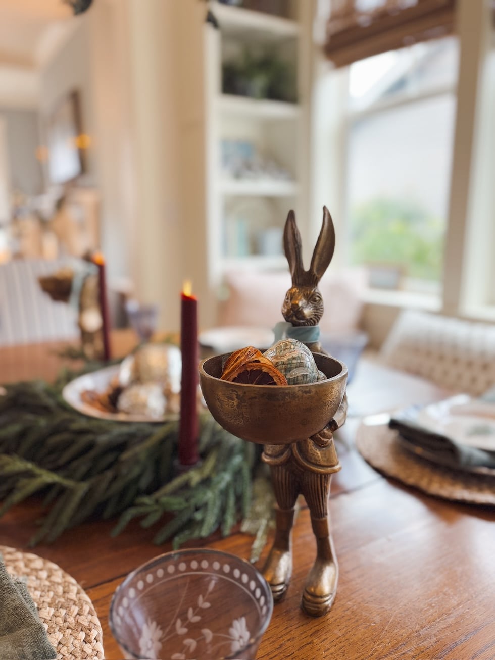 brass bunny christmas decor the inspired room