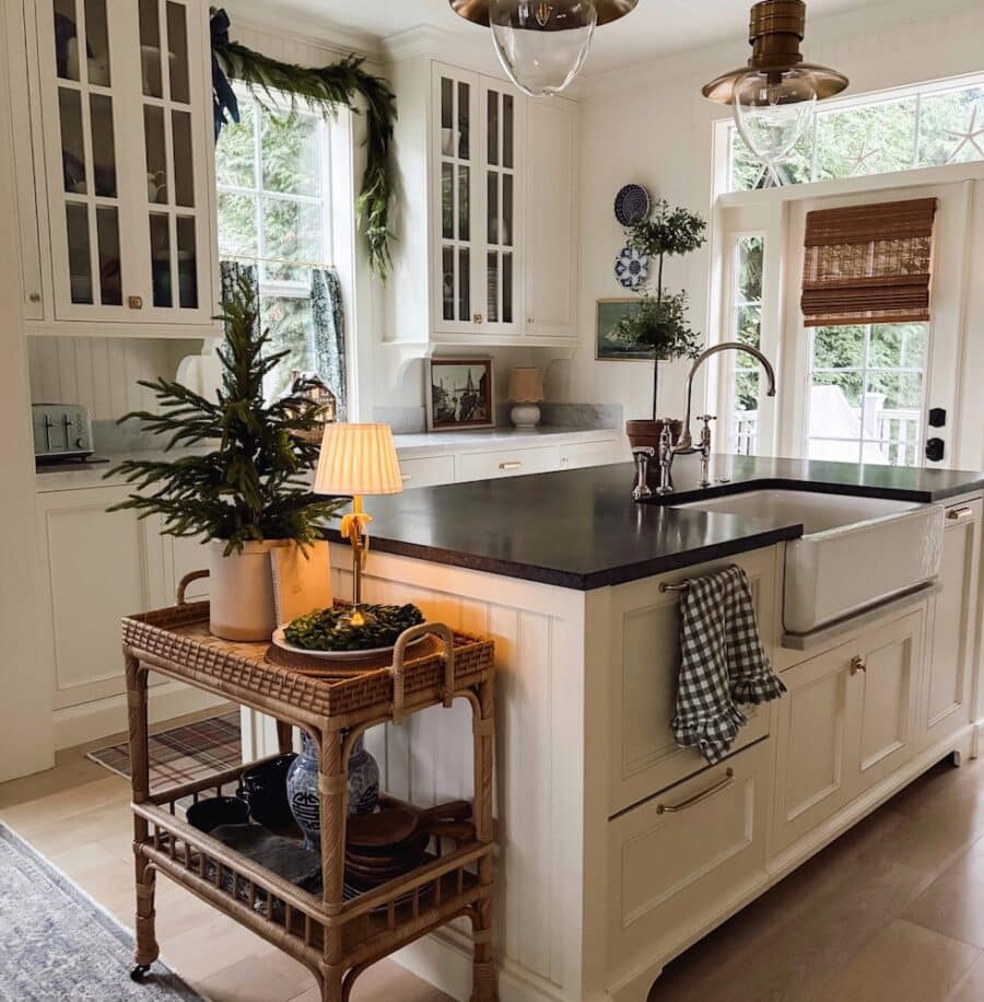 Christmas Rattan Bar Cart: Creating Peace with Simple Joys