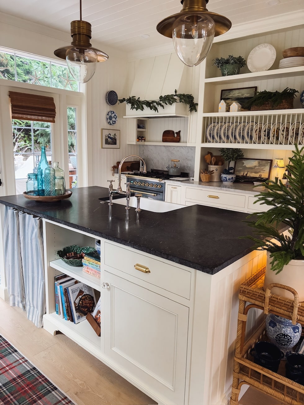 coastal cottage kitchen island christmas decorating the inspired room