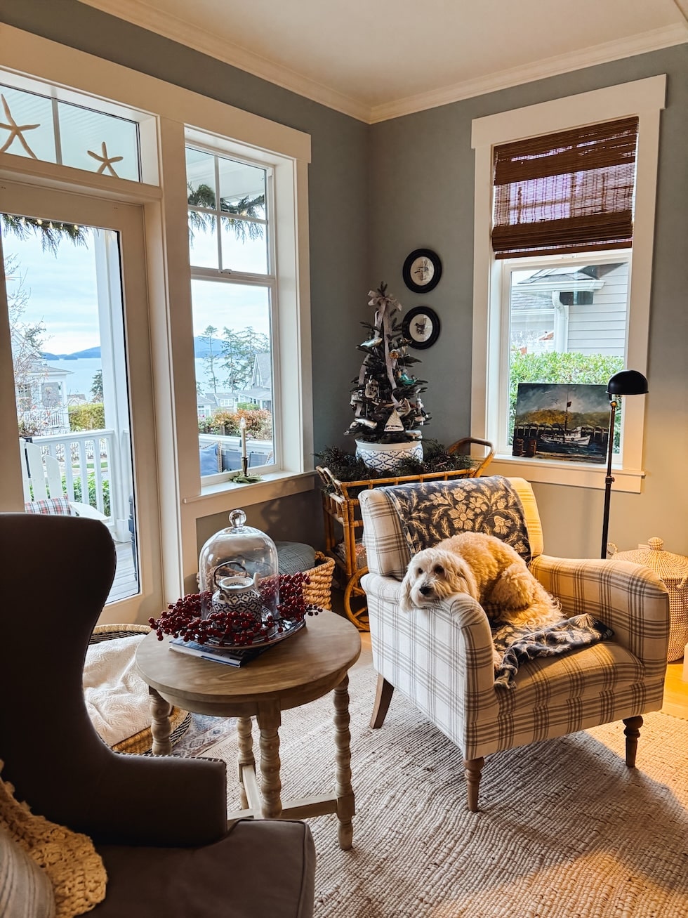 coastal cottage living room simple christmas decorating the inspired room