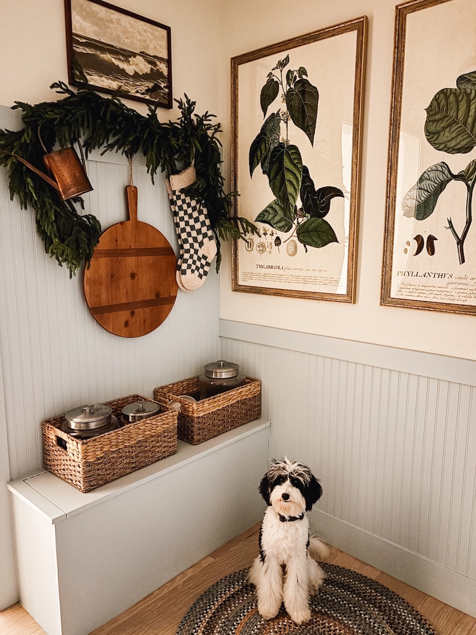 small mudroom pantry hooks baskets cottage botanicals the inspired room