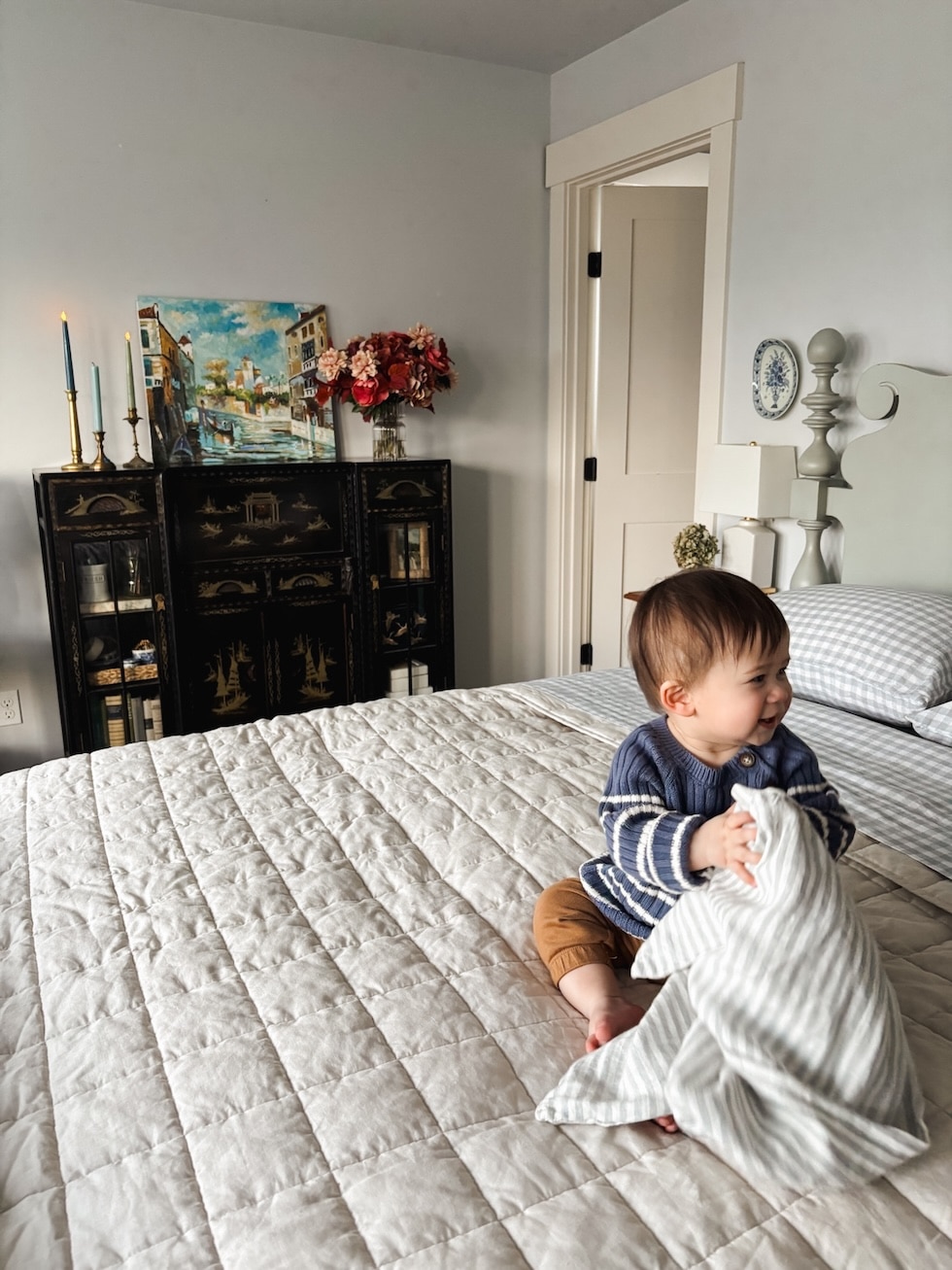 cottage bedroom gingham bedding the inspired room