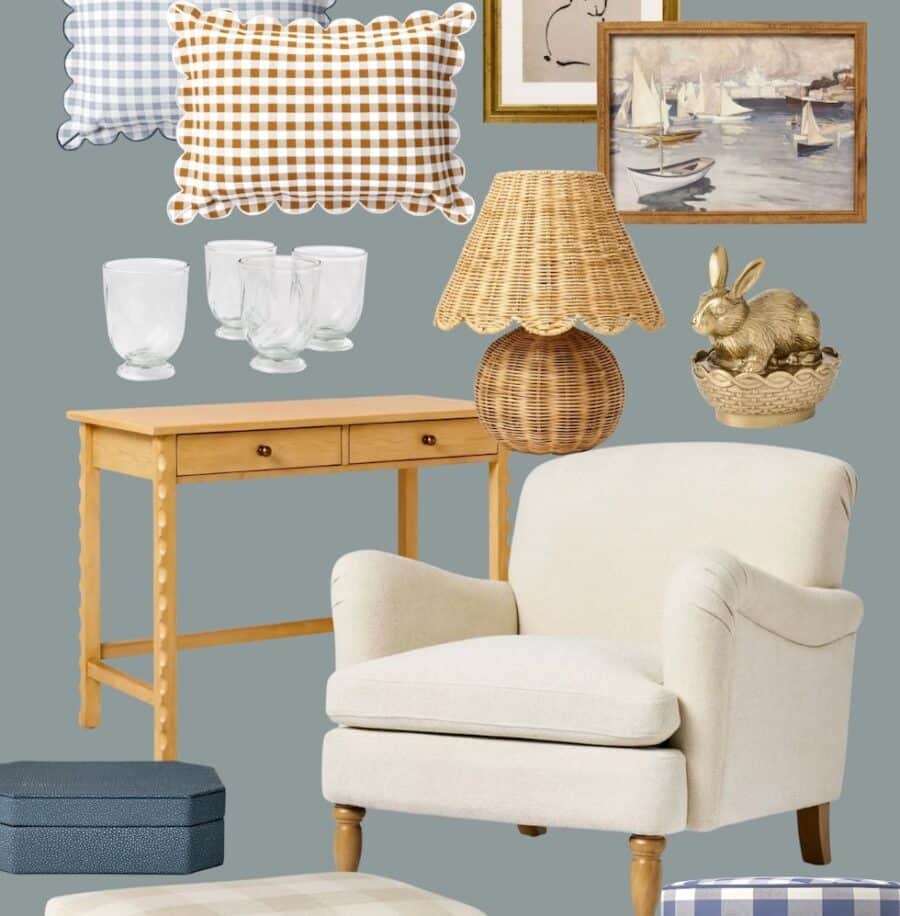 New Target Decor Finds + a Darling Scalloped Shade Rattan Lamp