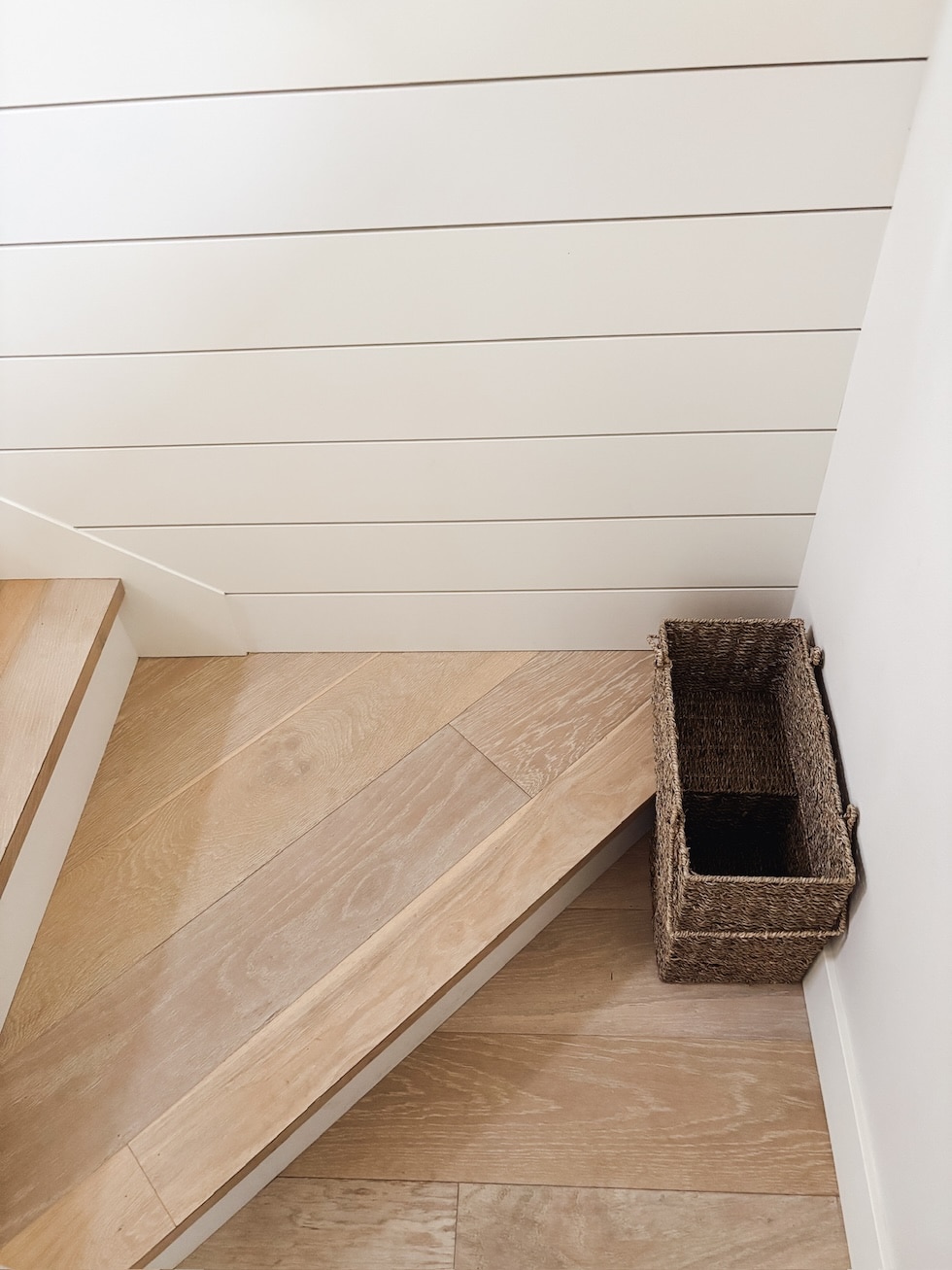 wicker stair basket the inspired room